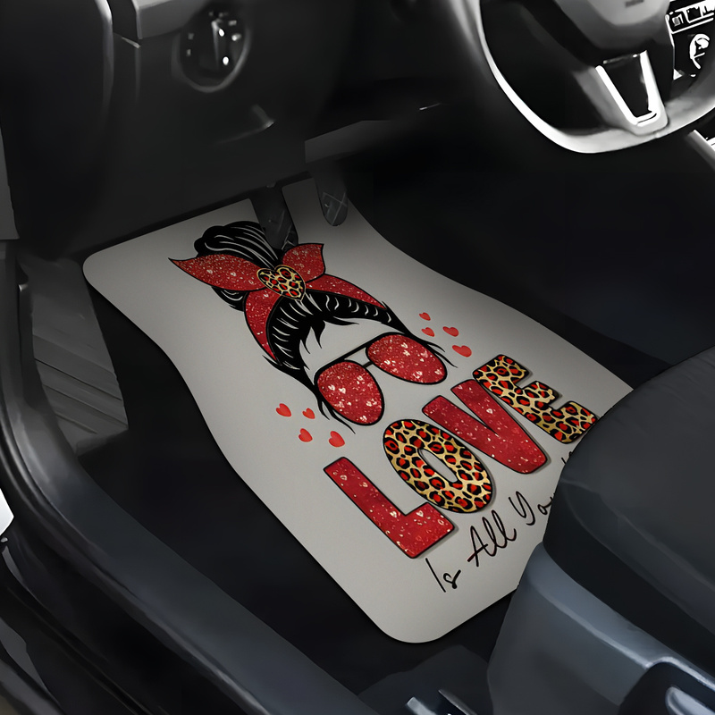 4개 자동차 바닥 매트, 메시 버튼 레드 레오파드 하트 - Car Accessories Bunnings 리뷰 및 가격