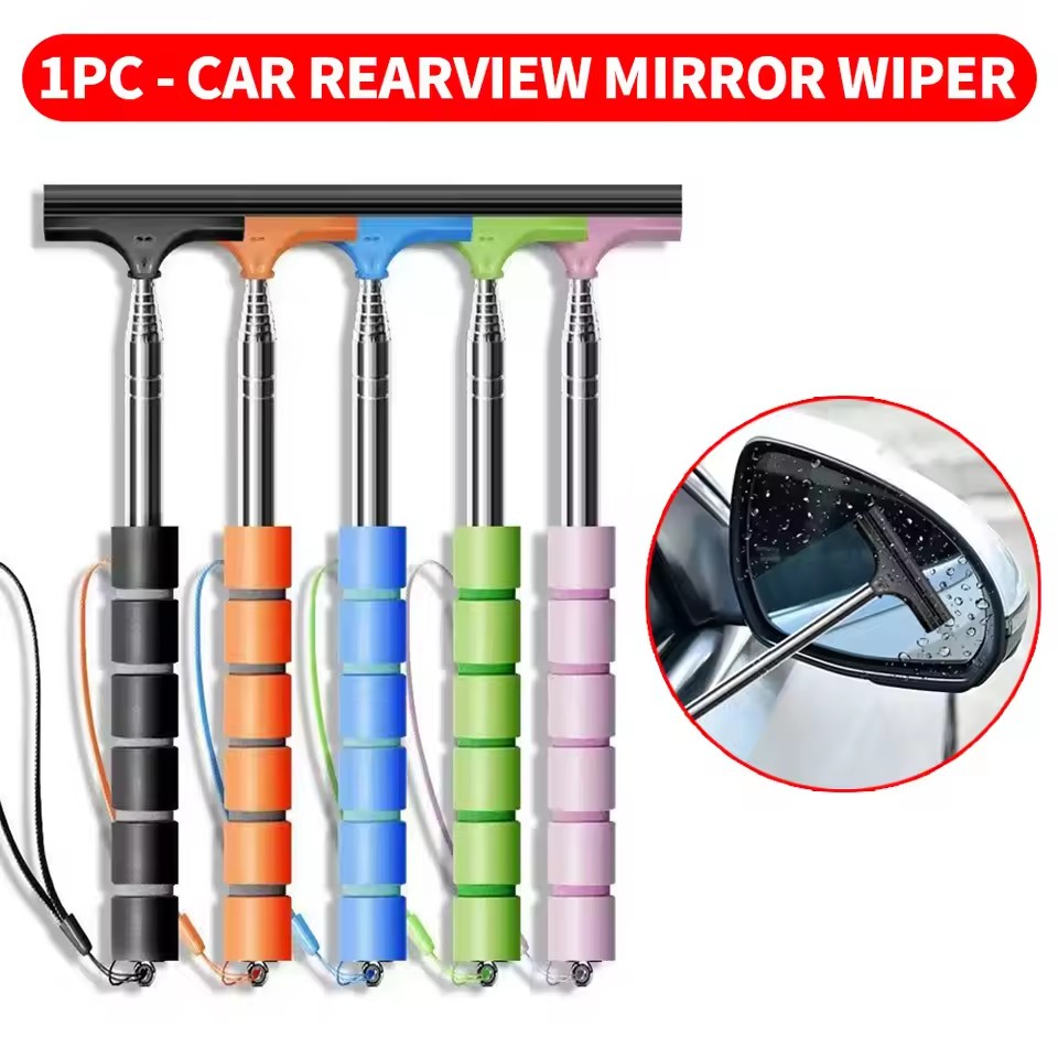 백미러 윈드스크린 와이퍼 접이식 휴대용 고무 스퀴지 청 - Car Accessories Gifts 리뷰 및 가격