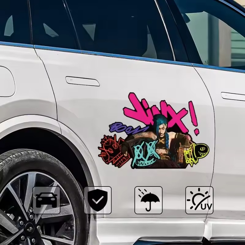 Arcane Jinx 그래피티 반사 자동차 스티커 전기 - Car Accessories Toy 리뷰 및 가격