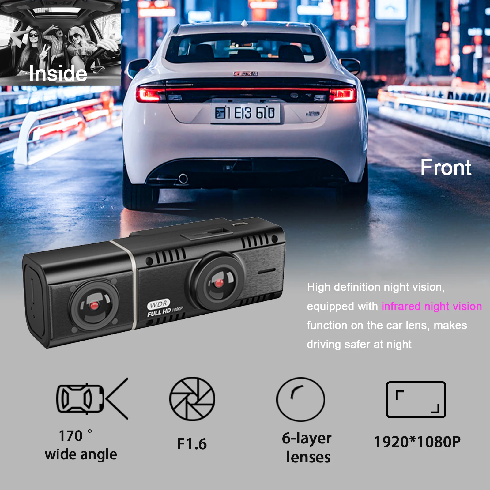 차량용 듀얼 블랙박스 전방 및 실내 1080P G센서  - Car Dash Cam 리뷰 및 가격