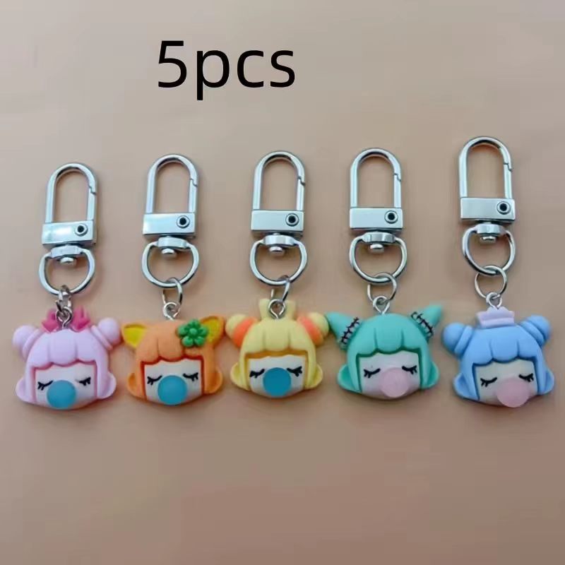 5개입 레진 소녀 열쇠고리, 가방 및 자동차 액세서리에 - Car Accessories Gifts 리뷰 및 가격
