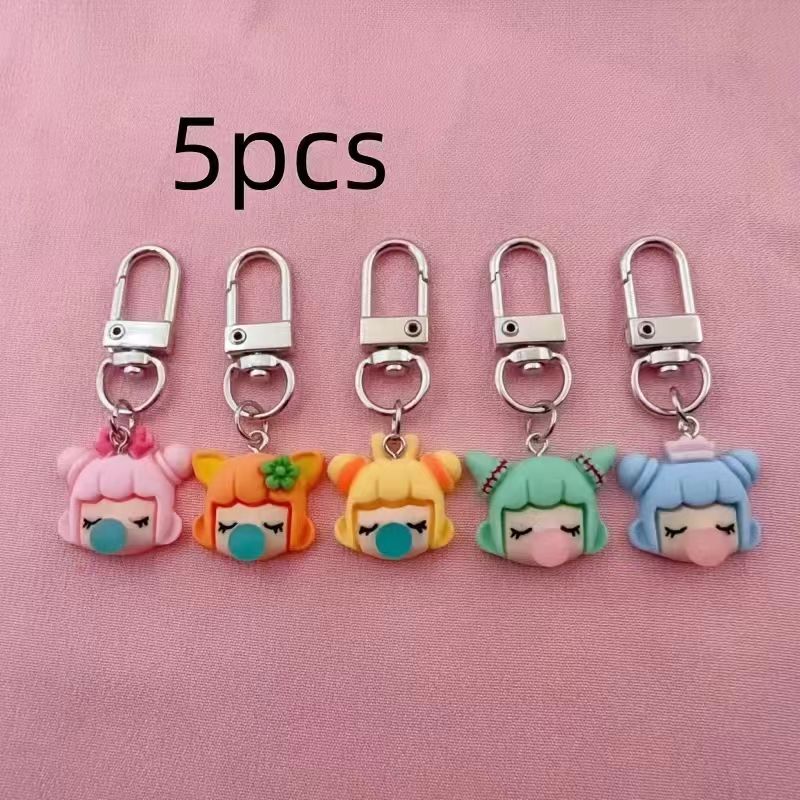 5개입 레진 소녀 열쇠고리, 가방 및 자동차 액세서리에 - Car Accessories Gifts 리뷰 및 가격