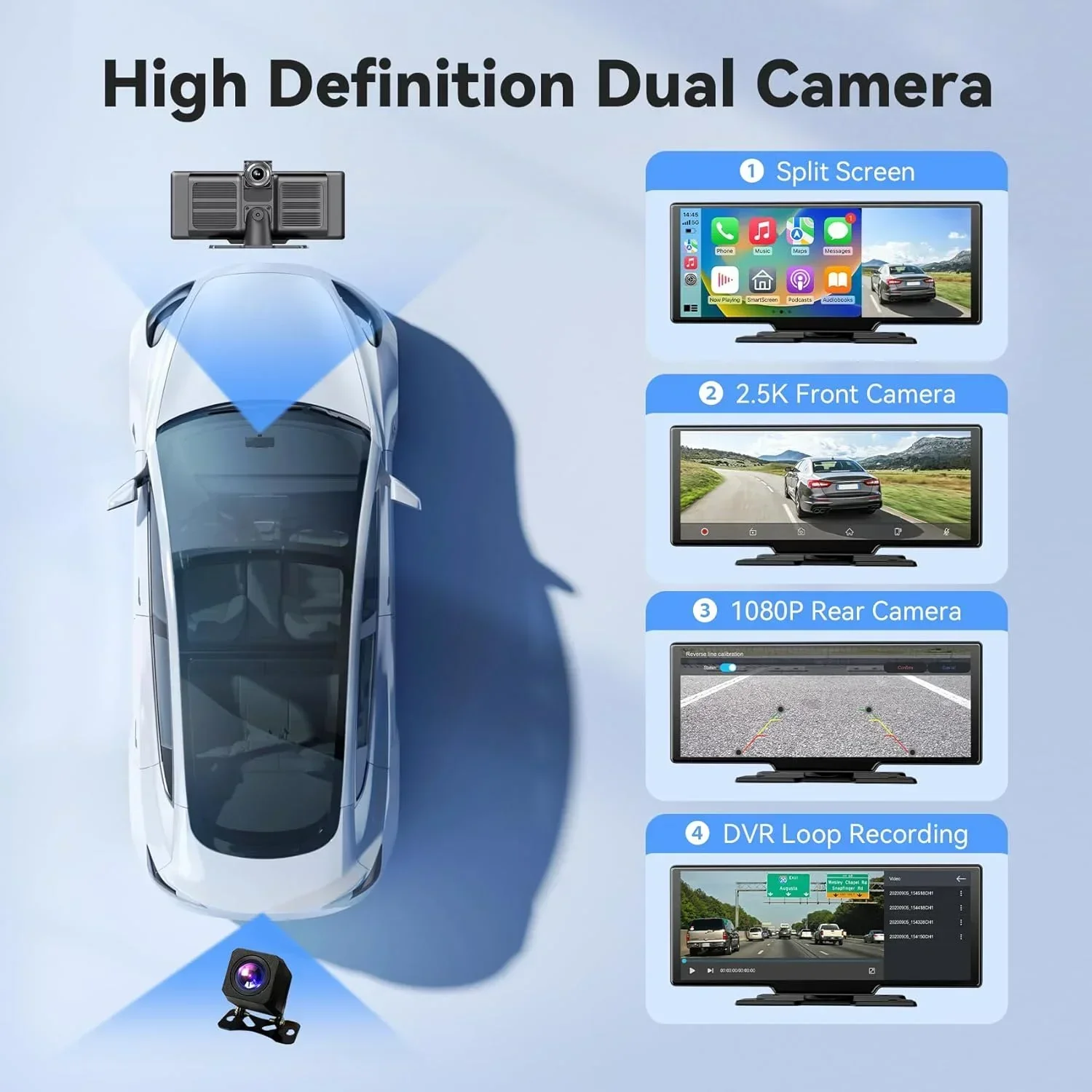 휴대용 10.26인치 대시캠 무선 카플레이 안드로이드  - Car Dash Cam 리뷰 및 가격